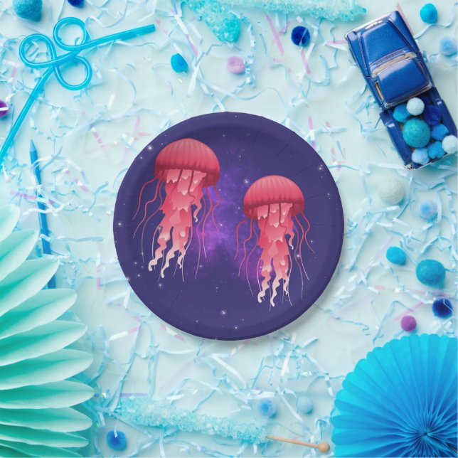 Pink Jellyfish Paper Plates (Party)