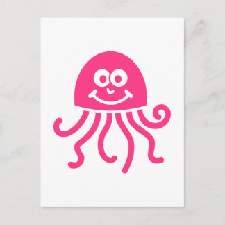 Pink jellyfish postcard