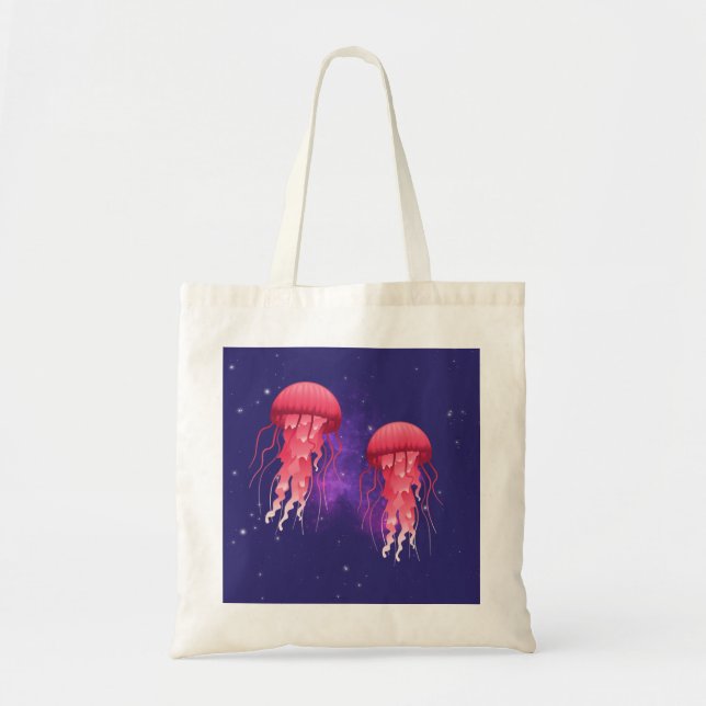  Pink Jellyfish Tote Bag (Front)