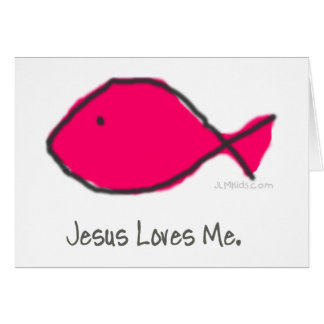 Pink Jesus Fish Cards