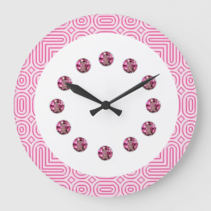 Pink Jewel Bling Wall Clock