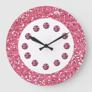 Pink Jewel Bling Wall Clock
