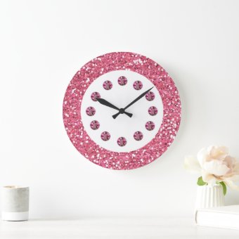 Pink Jewel Bling Wall Clock | Zazzle