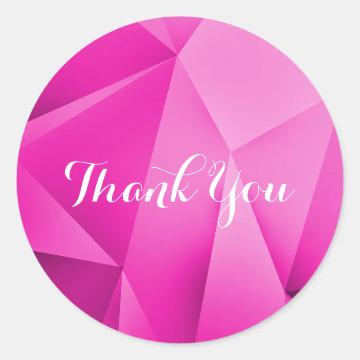 Pink Jewel Tones Thank You Stickers Zazzle