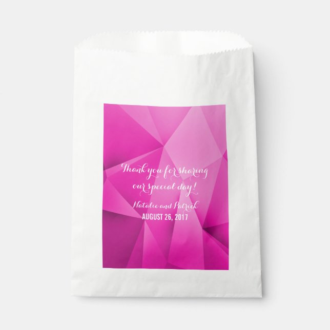 Pink Jewel Tones Wedding Favor Bags (Front)