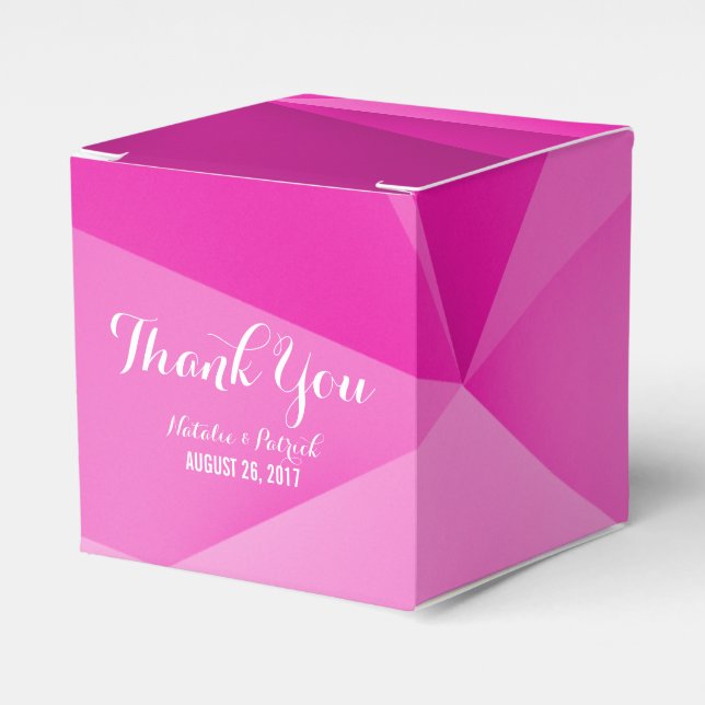 Pink Jewel Tones Wedding Favor Boxes (Front Side)