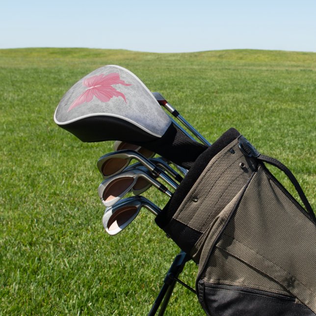 Pink Jeweled Butterfly Golf Head Cover (In Situ)