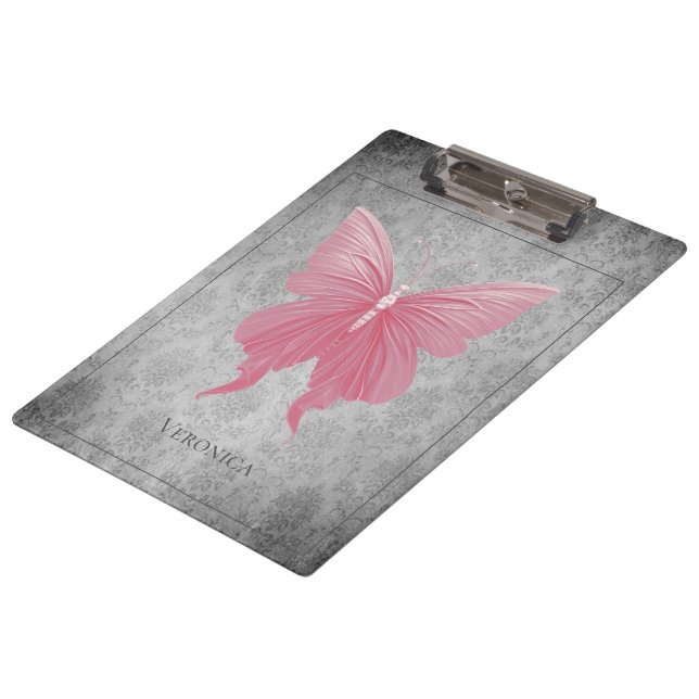 Pink Jeweled Dragonfly Clipboard (Angled)