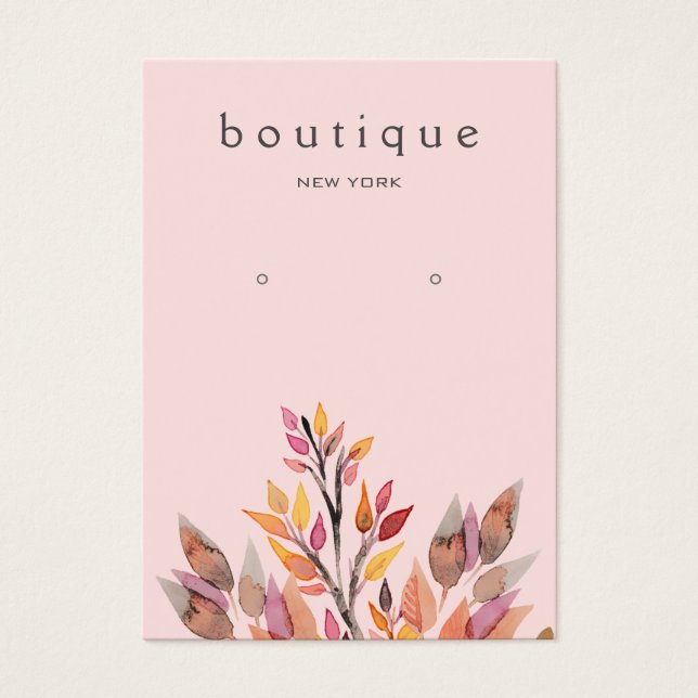 Pink Jewelry Earring Display Card (Front)