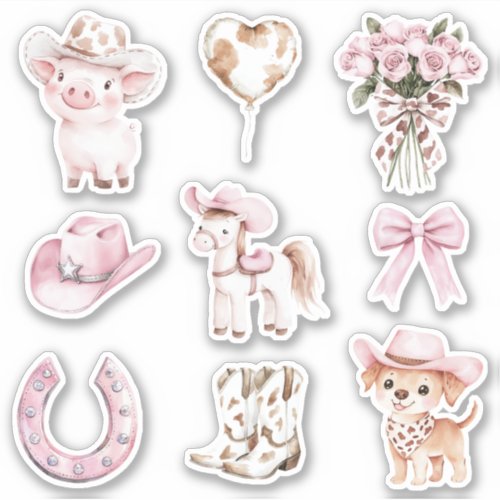 Pink Jewels Horse Shoe Sticker