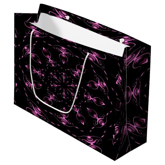 Pink Jewels Modern Art Large Gift Bag (Front Angled)