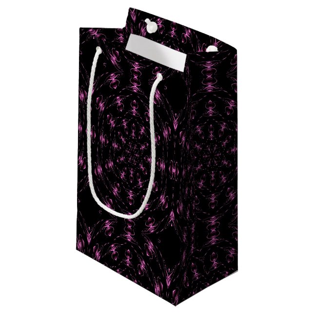 Pink Jewels Modern Art Small Gift Bag (Front Angled)