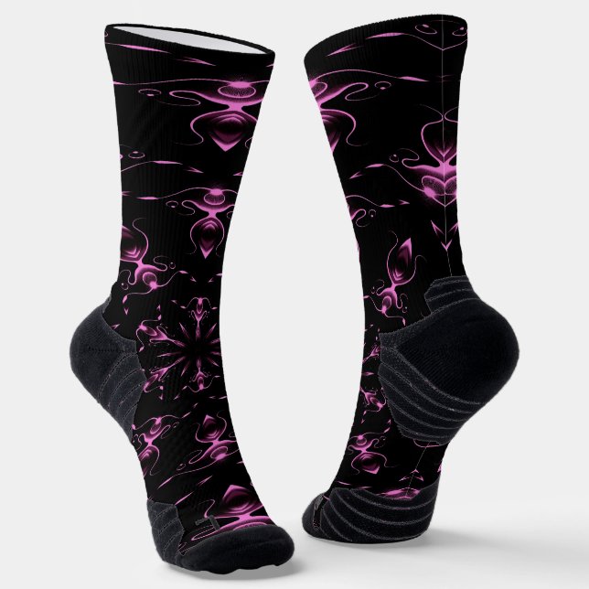 Pink Jewels Modern Art Socks (Angled)