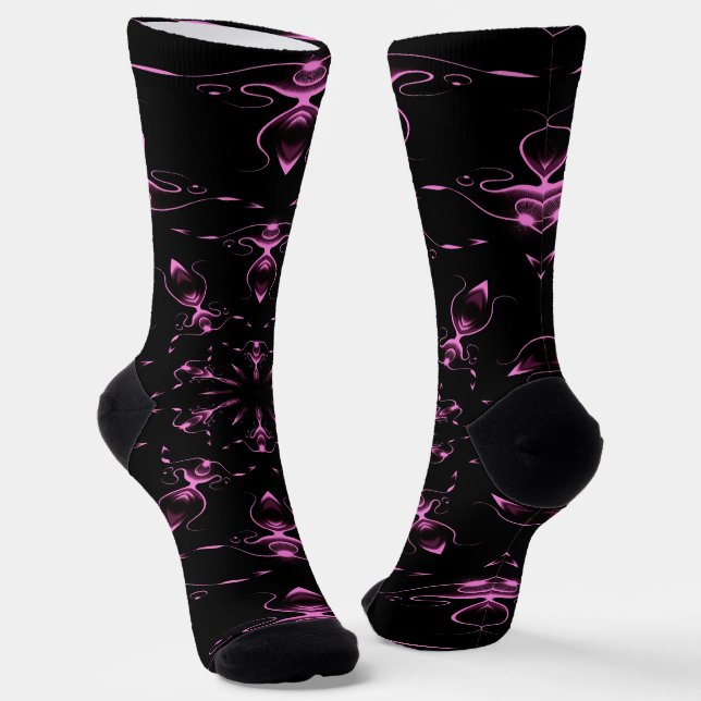 Pink Jewels Modern Art Socks (Angled)
