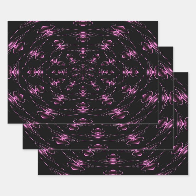 Pink Jewels Modern Art Wrapping Paper Sheets (Set)