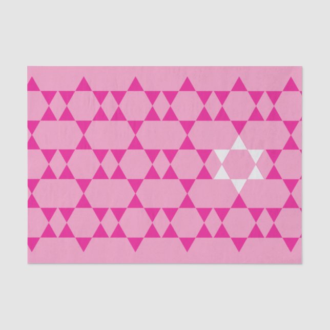 Pink Jewish Star tissue paper (Front)