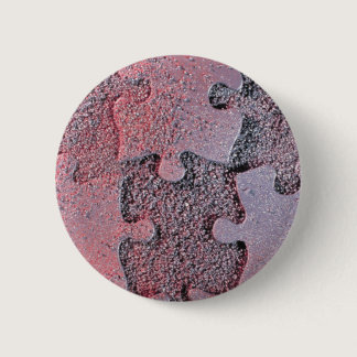 Pink Jigsaw Puzzle for Autism Awareness Month Pinback Button