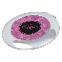 Pink Jigsaw Puzzles Pattern Monogrammed Compact Mirror