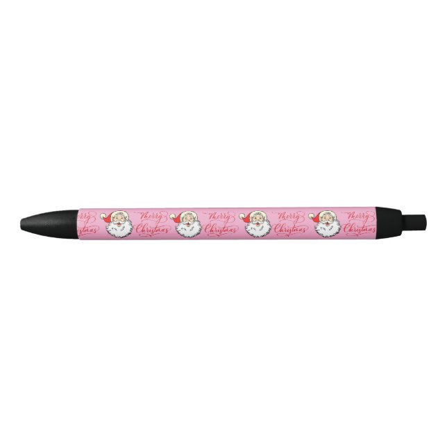 Pink Jolly Santa Claus  Vintage Merry Christmas  Pen (Front)