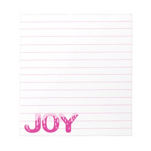 Pink Joy Christmas Notepad