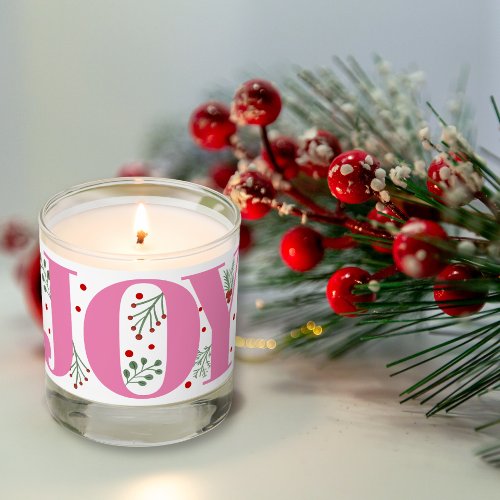 Pink Joy with berries Christmas holiday Scented Candle