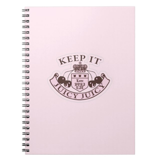 Pink Juicy Inspired Spiral Notebook (Front)
