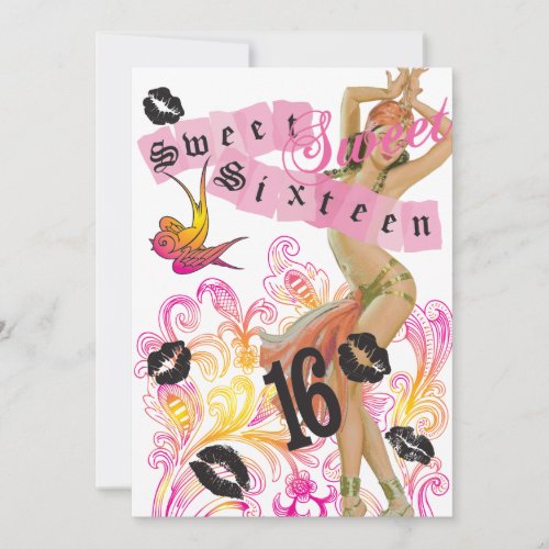 Pink Juicy Look Fashion Sweet Sixteen Personalized Invitation