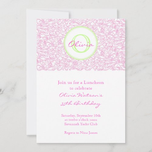 Pink Julep Scroll Invitation
