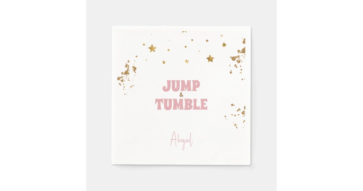 Pink Jump & Tumble Gymnastics Birthday Party Napkins Zazzle