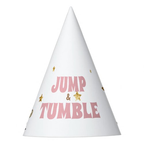 Pink Jump  Tumble Gymnastics Birthday Party Party Hat