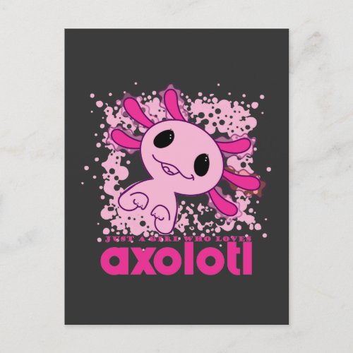 Pink Just A Girl Who Loves Axolotl Announcement Postcard