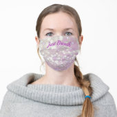 Pink Just Breath Sparkled Adult Cloth Face Mask (Worn)