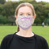 Pink Just Breath Sparkled Adult Cloth Face Mask (Outside)