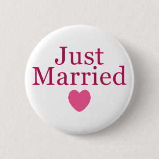 Pink Just Married Pinback Button