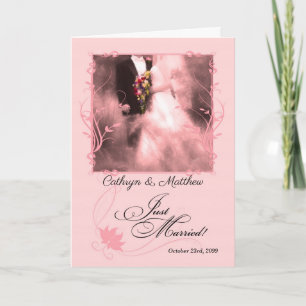 Pink Just Married Wedding Announcement