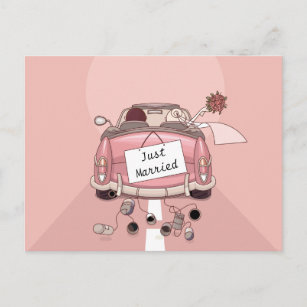 Autocollant voiture pour mariage  Vintage car wedding, Just married, Just  married car