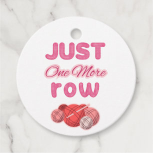 Pink Just One More Row Knitting Favor Tags