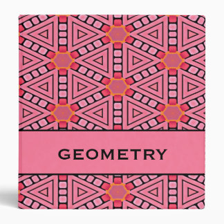 Pink Kaleidoscope Geometric Design 1.5" Binder