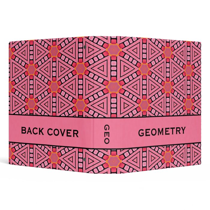 Pink Kaleidoscope Geometric Design 1.5" Binder