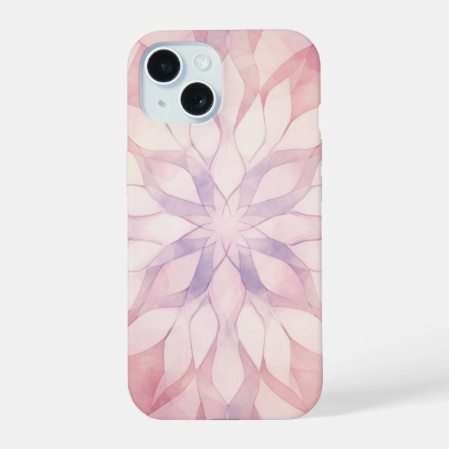 Pink Kaleidoscope iPhone 15 Case (Back)