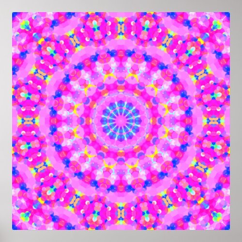 Pink Kaleidoscope Meditation Poster
