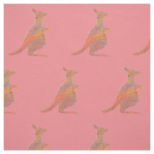 Pink Kangaroo Combed Cotton Girl's Fabric