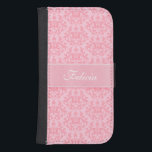 Pink kangaroo paw damask ribbon name flap case<br><div class="desc">A unique and elegant subtle "Kangaroo Paws" and hearts damask and ribbon style patterned flap phone case. Personalise this item with your name. This example reads: Felicia. The "Kangaroo Paw" is a striking native plant from Western Australia this pattern was inspired from the "Kangaroo Paws" interesting structural nature. Many varieties...</div>