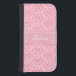 Pink kangaroo paw damask ribbon name flap case<br><div class="desc">A unique and elegant subtle "Kangaroo Paws" and hearts damask and ribbon style patterned flap phone case. Personalise this item with your name. This example reads: Felicia. The "Kangaroo Paw" is a striking native plant from Western Australia this pattern was inspired from the "Kangaroo Paws" interesting structural nature. Many varieties...</div>