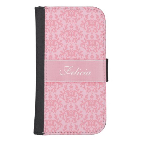 Pink kangaroo paw damask ribbon name flap case