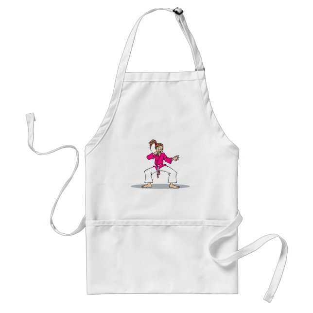 Pink Karate Adult Apron (Front)