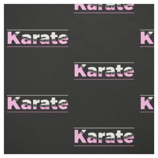 Pink Karate Martial Arts Modern Typography Fabric