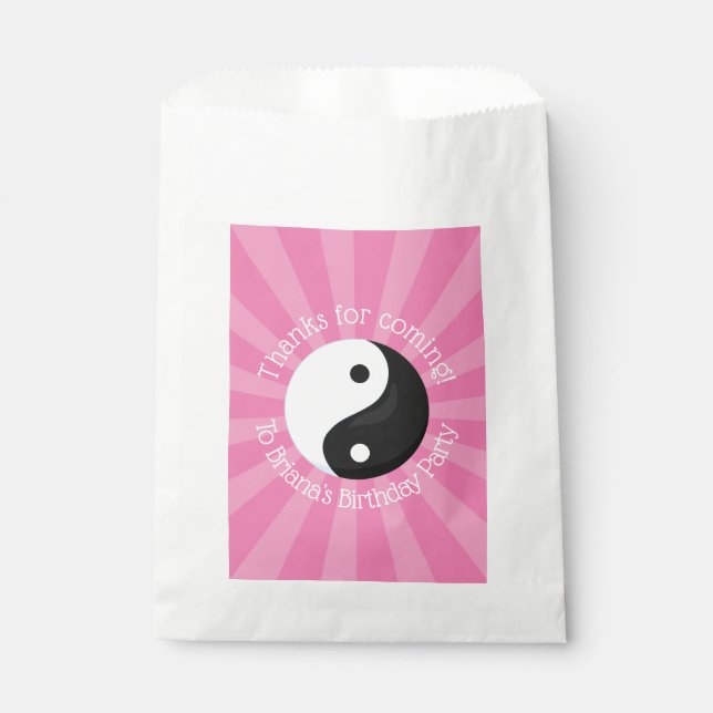 Pink Karate Party Favors for a Girl Favor Bag (Front)