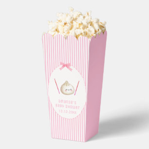 Pink Kawaii Asian Dumpling Baby Shower Popcorn Favor Boxes
