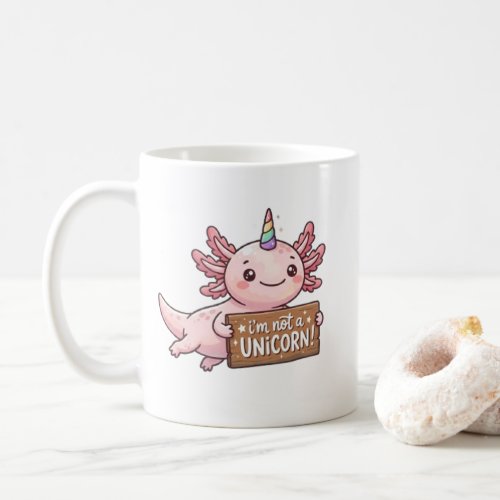 Pink Kawaii Axolotl Mug - I'm not a unicorn